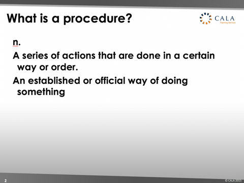 Webinar recording - Writing Procedures